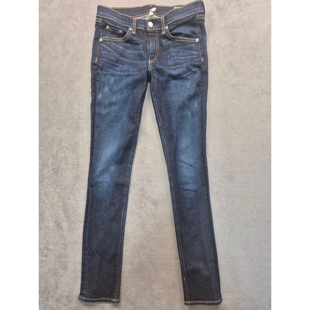 Rag & Bone Kensington Womens 27 Dark Indigo Skinny Jeans Designer Denim USA